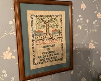 Framed cross stitch 