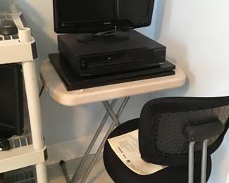 computer, office chair, etc.