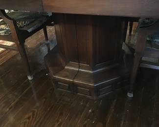 pedestal base for the dining room table