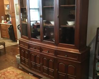 Far Eastern Furnishings Co. Okinawa - 2 piece china cabinet with Bentley looking on!