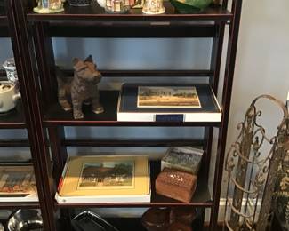 teapots, vintage dog door stop, MCM serving pieces, etc.