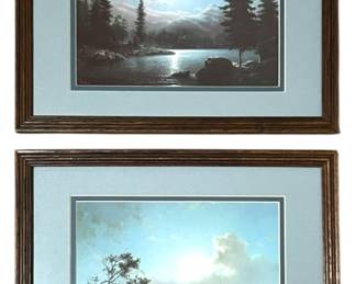 Windberg Framed Moonlit Landscape Pair