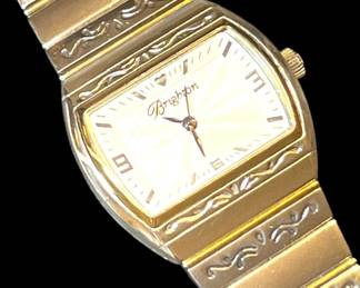 Brighton GoldTone Etched Womens Watch