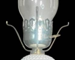 Vintage Hobnail Milk Glass Hurricane Lamp
