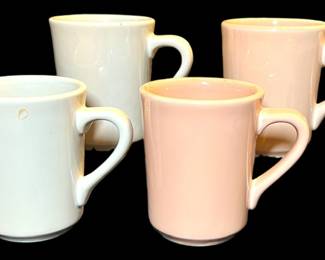 Vintage HLC Diner Mugs PeachCream Set