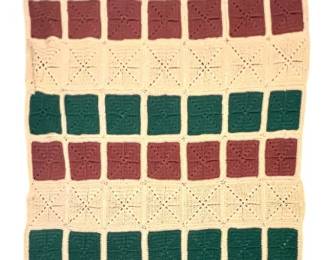 Handmade Crochet Afghan 50x96 Cream Multi