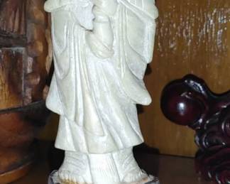 Chinese soapstone figurine depicting Guanyin, the Bodhisattva of Compassion.