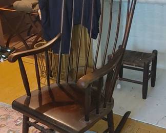 Antique mahogany Nichols & Stone rocker rocking chair