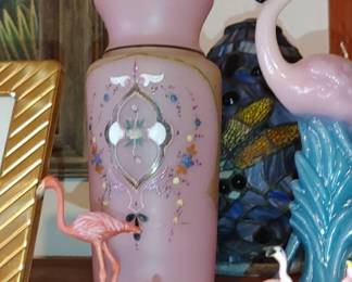 Bristol glass pink vase 