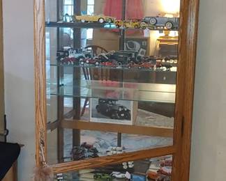 Philip Reinisch Company solid oak Illuminated Curio Cabinet