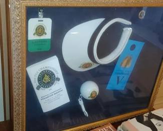 PGA Championship items in shadow box