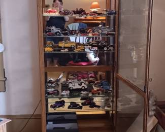 Philip Reinisch Company oak Illuminated Curio Cabinet