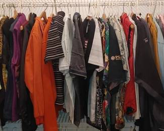Large assortment of very nice men's clothing vest codes Italian silk shirts Etc