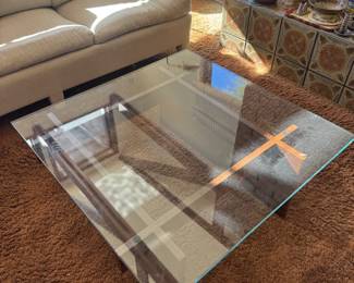Glass coffee table