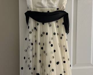 Alyce Designs White w/Black Polka Dot Dress,