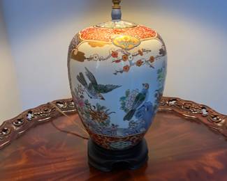 Pie Crust Side Table - Beautiful!!, Oriental Table Lamp
