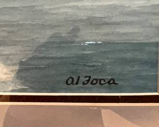 Al Foca Framed Watercolor Duck Painting