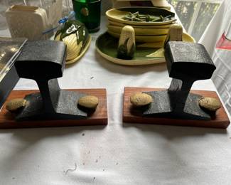 “L A” Railroad Track Bookends,
