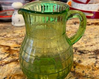 Green Depression Pitcher