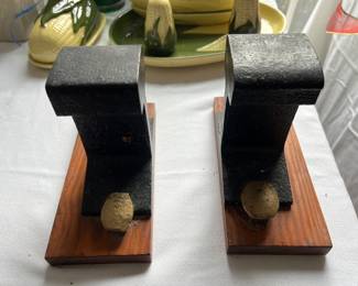 “L A” Railroad Track Bookends,