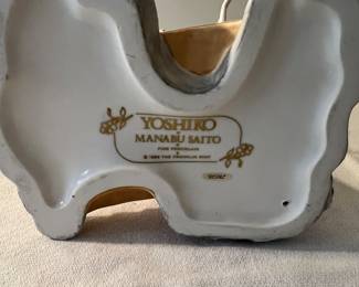 Yoshiro Manabu Saito Porcelain Geisha Girl Statue,