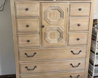 Lexington Solid Oak Contemporary Coastal Tall Boy Chest of Drawers