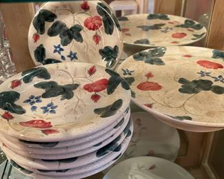 Certified International Corp. Floral Roses Salad Plates & Cake Platter