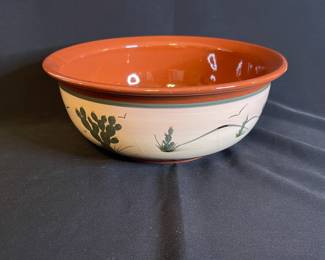 Hand-painted Terracotta Serving Bowl