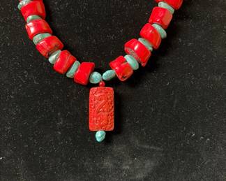 Red Coral and Turquoise