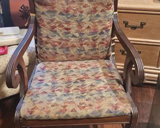 Vintage carved wood armchair