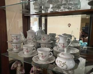 Vintage Floral China Tea Coffee Service Set with Gold Trim