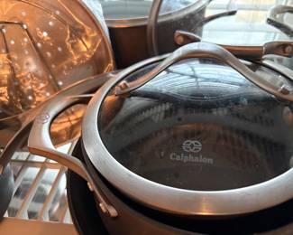 Several pieces of Calphlon Cookware