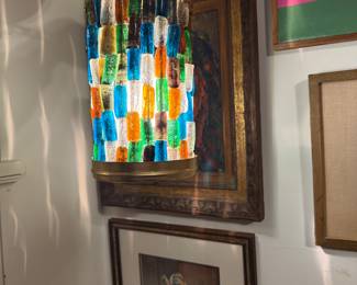 1950's Hebron Art Glass Pendant (We have two slightly different sized ones!)