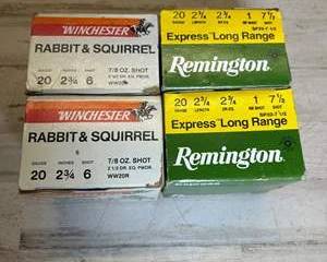 Vintage 20 Gauge Ammo Lot – Winchester Rabbit & Squirrel + Remington Long Range