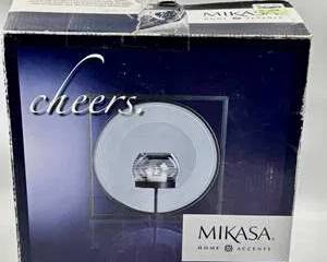 Mikasa Cheers Votive Sconce Modern Wall Candle Holder Metal Frame Glass Insert New in Box