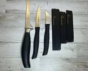 Zwilling J.A. Henckels Knife Lot – 3 German Stainless Knives w/ Edge Guards – Fillet, Paring & Peeling