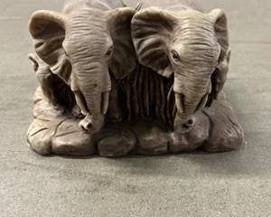 Lava Elephant Duo Carved Candle – Decorative Sculpture Candle (2 lbs 7 oz)