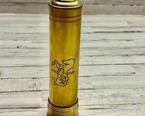 Vintage Brass Kaleidoscope Engraved Horse Design Turning End Cap Color Bead Viewer