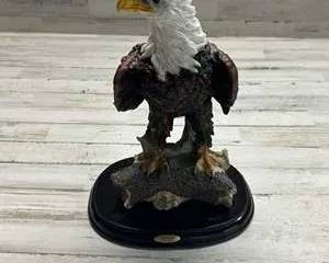 Ruby's Collection Majestic Bald Eagle Figurine Statue on Wood Base RARE Collectible