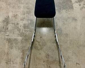 Chrome Motorcycle Sissy Bar Backrest w/ Mounting Brackets – Padded Black Cushion