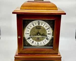Darbecker Mantel Clock Franz Hermle 1050 020 West Germany Triple Chime Vintage Wooden Case