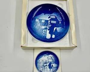 Bing Grondahl Copenhagen Porcelain Christmas Plate 1973 Country Christmas Limited Edition