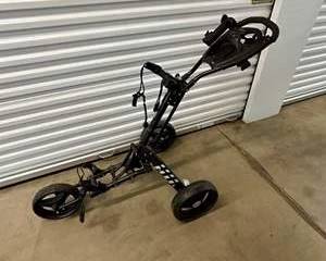 TourTrek 3-Wheel Golf Push Cart | Foldable Lightweight Pull Cart | Black