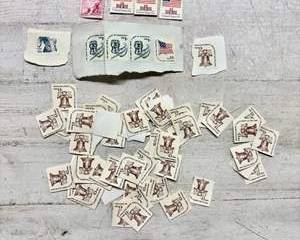 Vintage US Stamp Lot Liberty Bell Jefferson Bicentennial One Cent Write Democracy Ram Twenty Cent Collection
