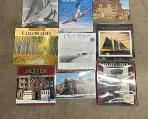 Lot of 10 Vintage 2000 Wall Calendars – Colorado, Aspen, Denver, Boats, Native American, Aviation – All New & Sealed