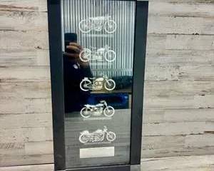 Harley Davidson Framed Racing Motorcycle Evolution Wall Art Display Cast Metal Relief Plaques Vintage HD Collectible