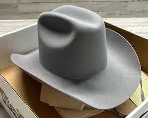 Bailey Western Cowboy Hat – Size 7¼ Long Oval – Gray Wool Felt – Made in USA w/ Box