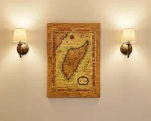 Cozumel Island Vintage Style Map Art on Wood Rustic Wall Decor Caribbean Sea Nautical Piece