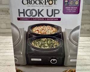 Crock-Pot Hook Up 2×1 Qt Slow Cooker Unit | Connectable Buffet Server | New Open Box