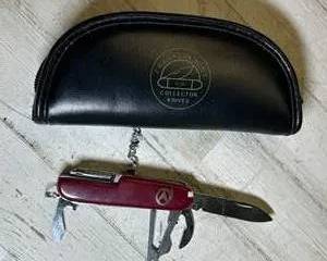 Franklin Mint Collector Multi-Tool Pocket Knife – Burgundy Handle – Folding Knife w/ Case – Vintage EDC